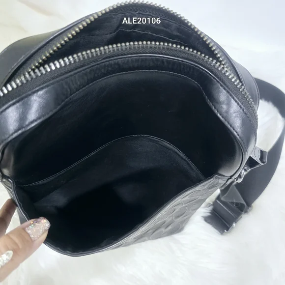 Coach Houston Flight Bag In Signature Black Leather Men - Picture 12 of 15